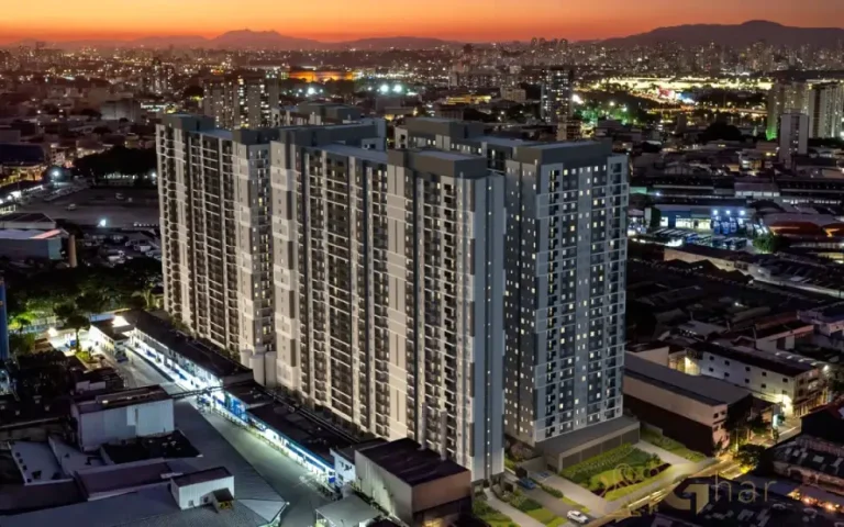 Fachada do Mérito Belenzinho vista por drone no bairro do Belém