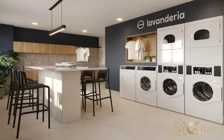 Lavanderia compartilhada do condomínio Mérito Belenzinho no Belém