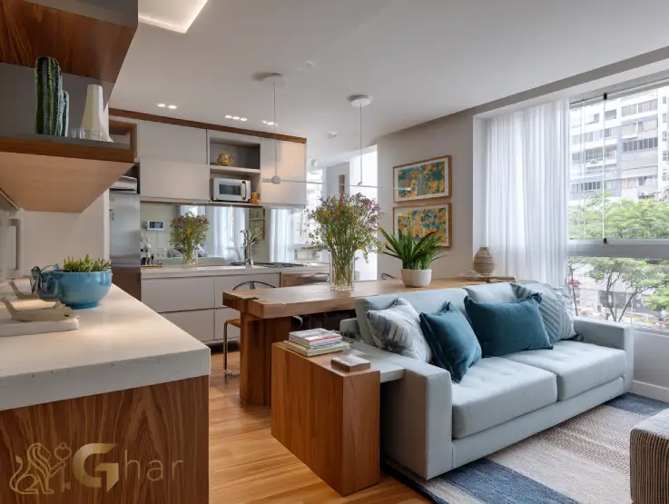 Sala de estar living do apartamento decorado Mérito João Dias Santo Amaro