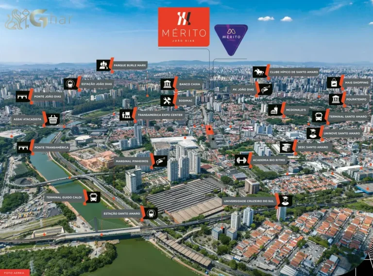 Vista aérea do bairro Santo Amaro com o condomínio Mérito João Dias