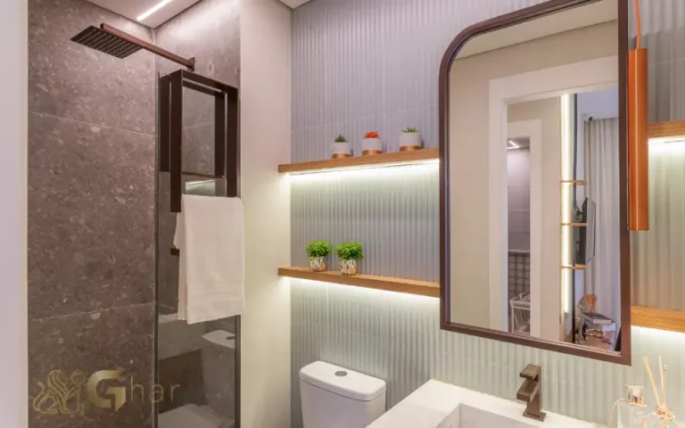 Banheiro do apartamento decorado no Mérito Santo Amaro