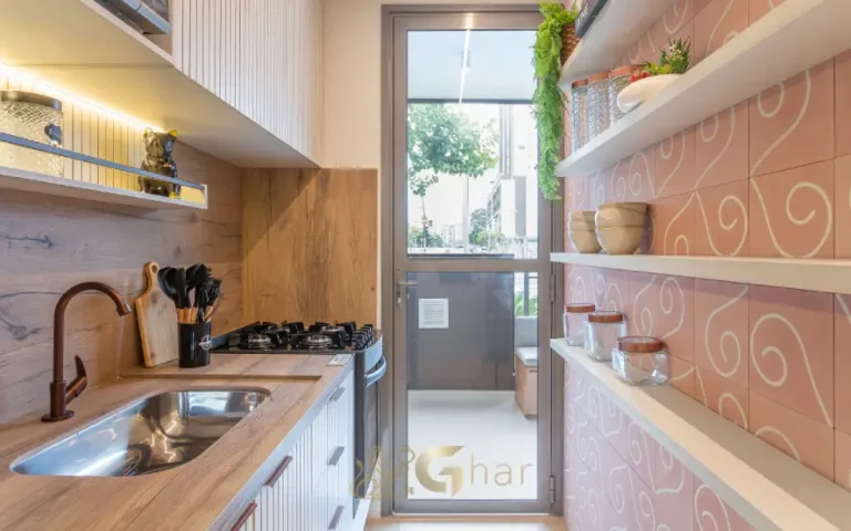 Cozinha integrada do apartamento decorado no Mérito Santo Amaro