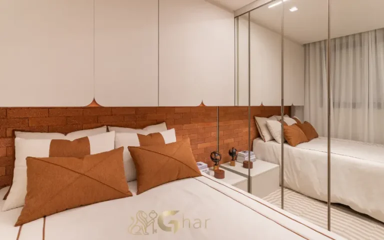 Dormitório casal do apartamento decorado no Mérito Santo Amaro