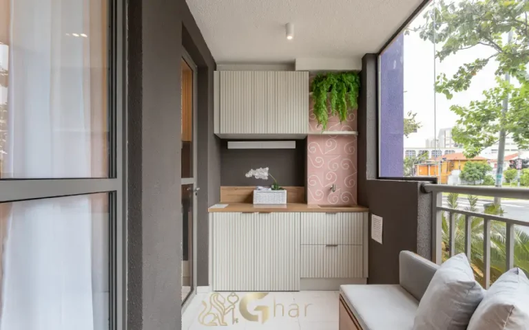 Terraço do apartamento decorado no Mérito Santo Amaro