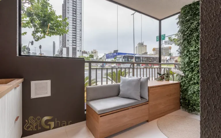 Varanda do apartamento decorado no Mérito Santo Amaro