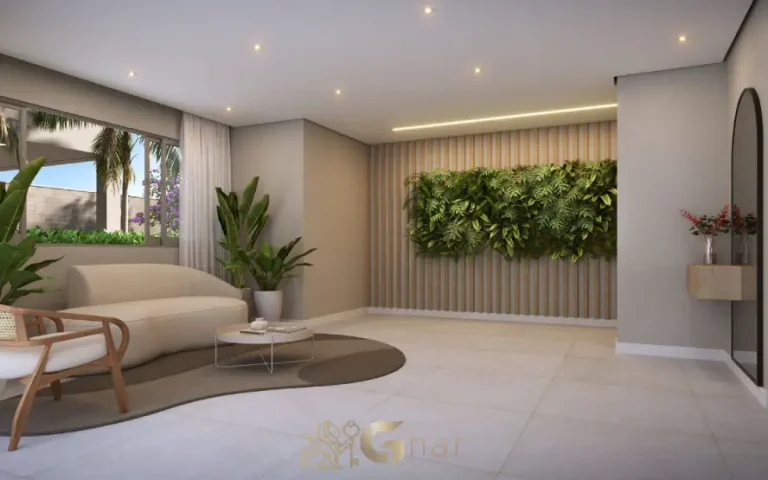 Lobby de entrada do condomínio Mérito Vila Mascote na Zona Sul de São Paulo