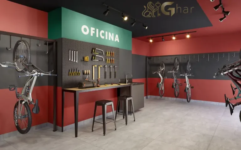 Oficina e bicicletário do condomínio Mérito Vila Mascote na Zona Sul de São Paulo