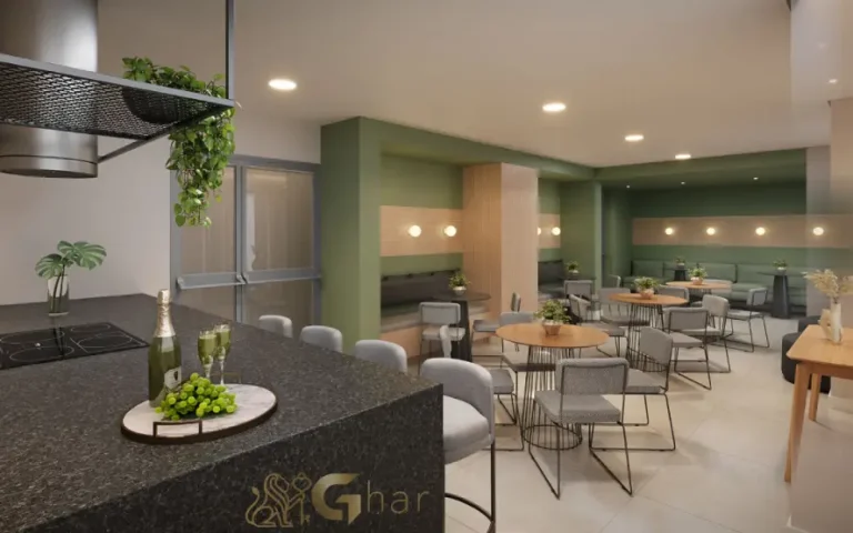 Salão de festas do condomínio Mérito Vila Mascote na Zona Sul de São Paulo