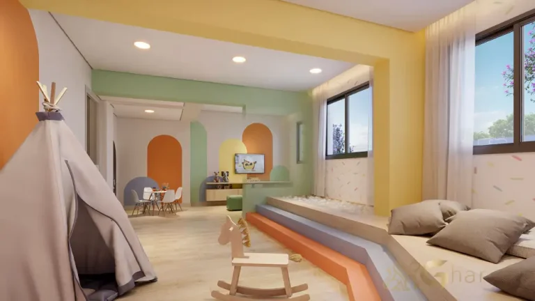 Brinquedoteca do condomínio Modern Mooca com espaço seguro para crianças
