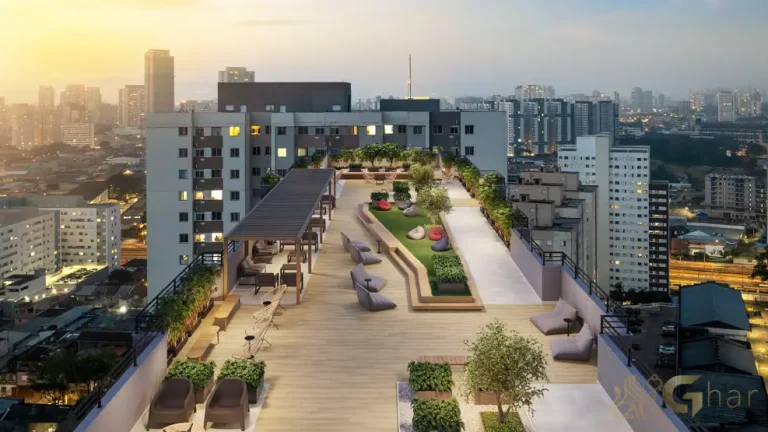 Rooftop do condomínio Modern Mooca com vista panorâmica da região