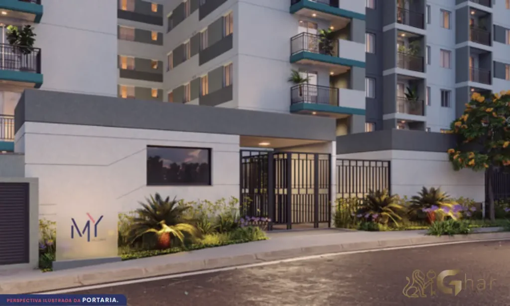 Fachada com portaria do condomínio My Sacomã no Sacomã