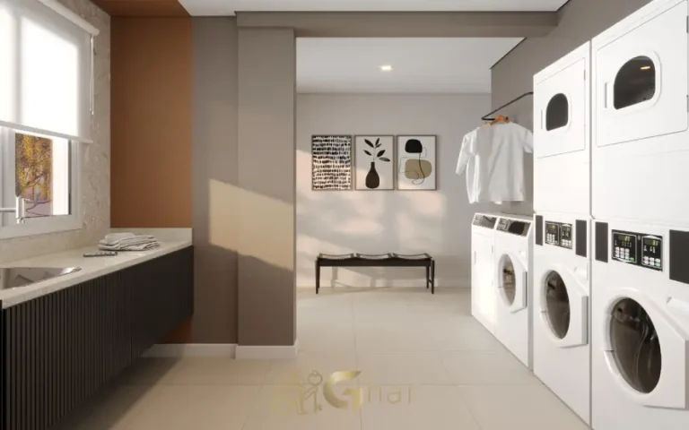 Lavanderia compartilhada do condomínio My Sacomã com praticidade no Sacomã