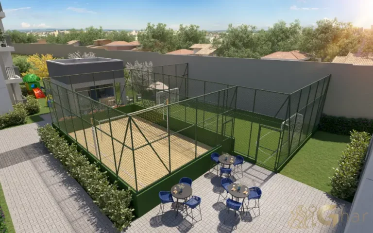 Quadra gramada de areia do condomínio Neo Sacomã na Zona Sul de São Paulo