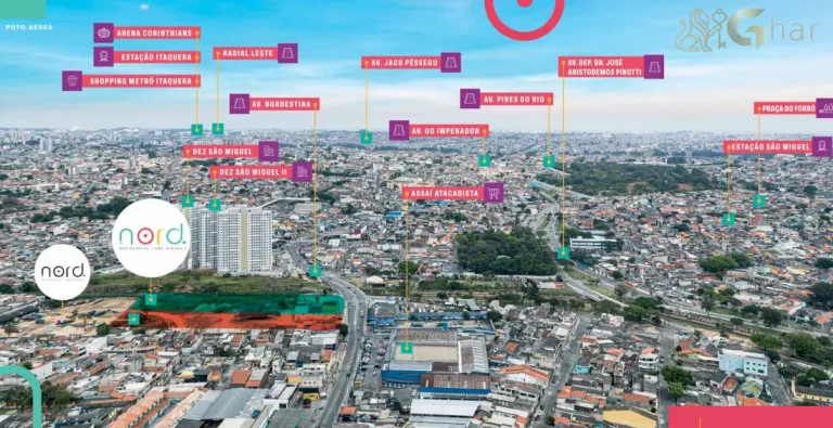 Vista aérea do Nord Residencial São Miguel 2 no bairro São Miguel Paulista em São Paulo