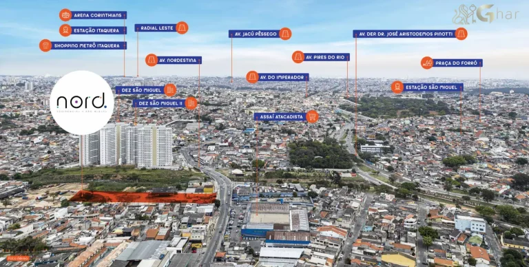 Vista aérea do Nord Residencial São Miguel e do bairro São Miguel Paulista