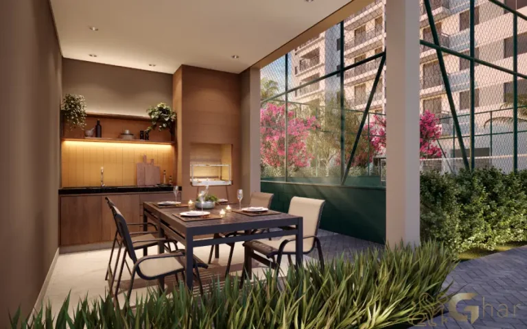 Espaço com churrasqueira no condomínio Novo Mundo Carrão para lazer e confraternização