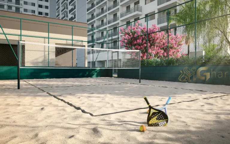 Quadra de beach tennis do condomínio Novo Mundo Carrão para prática esportiva