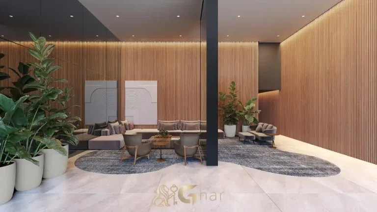 Lobby do Quintessence Campo Belo com design contemporâneo