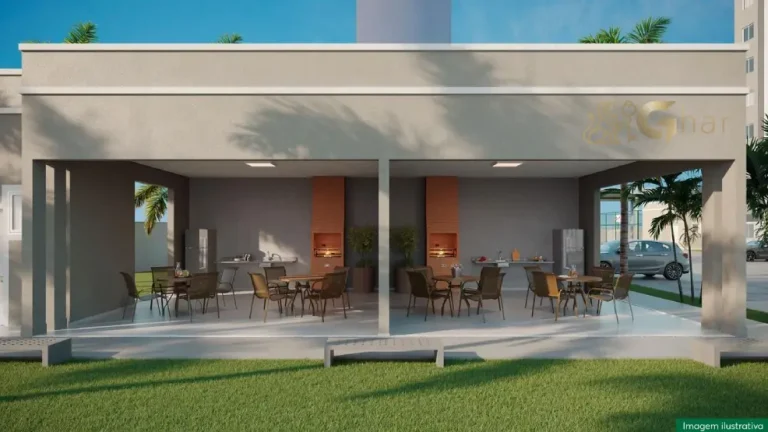 Espaço gourmet com churrasqueira do Residencial Estoril em Interlagos