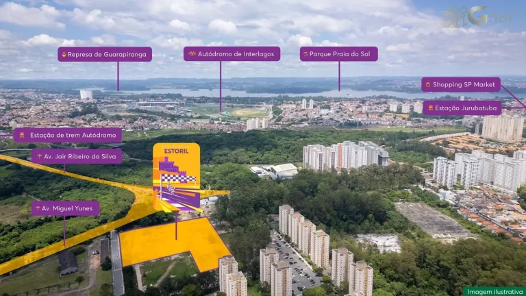 Vista aérea do bairro Interlagos próximo ao Residencial Estoril