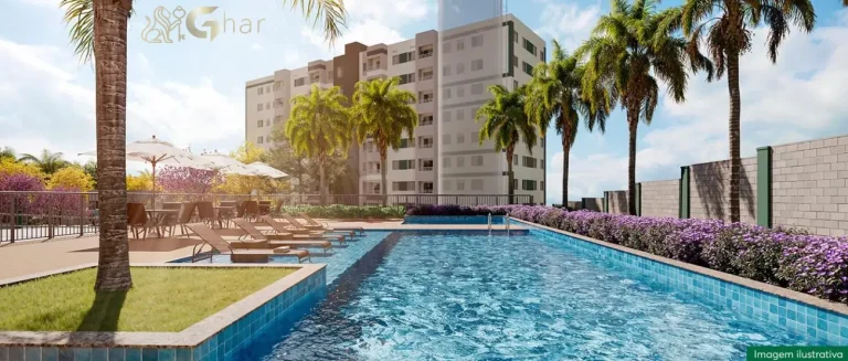 Piscina com deck molhado no Residencial Poente Dos Tucanos em Pirituba, São Paulo