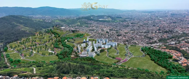 Vista por drone do bairro de Pirituba com o Residencial Poente Dos Tucanos em São Paulo