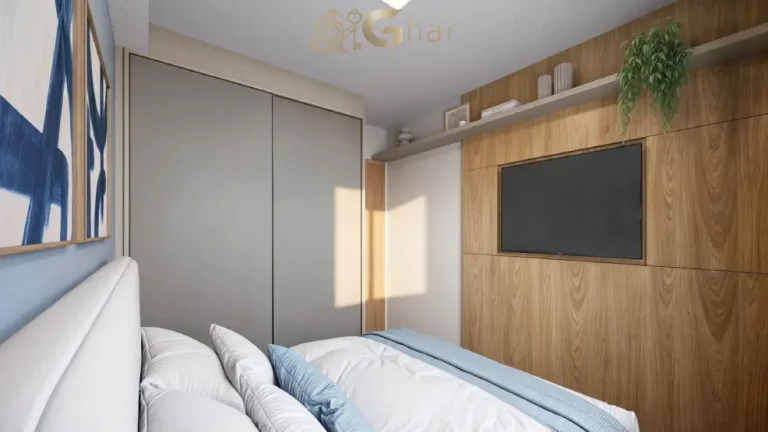 Quarto de casal do apartamento decorado Saint Rose em Sapopemba