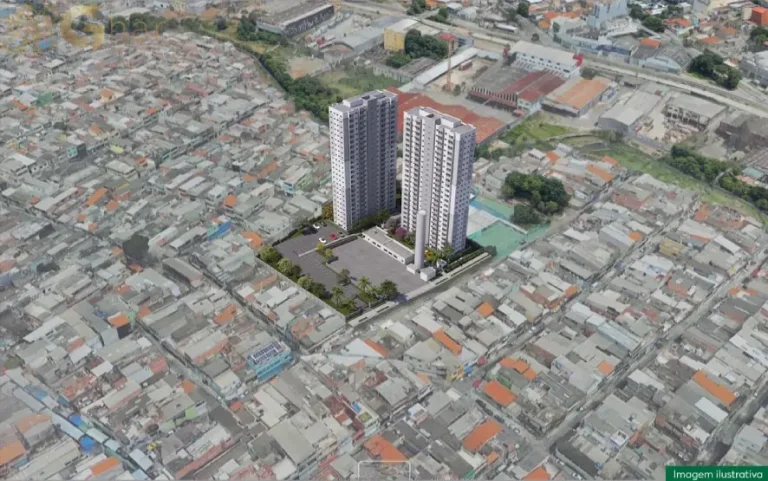 Vista drone do condomínio Saint Rose em Sapopemba com torres residenciais