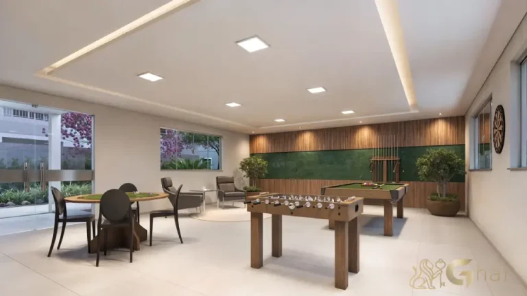 Salão de jogos do condomínio Saint Rose em Sapopemba com área de entretenimento