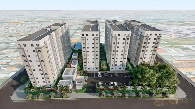 Vista aérea do condomínio Saint Virginia no Itaim Paulista Zona Leste