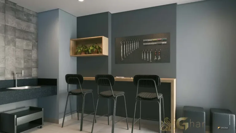 Oficina do condomínio Singular Butantã com espaço para pequenos reparos