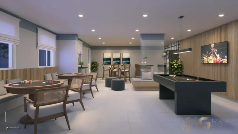 Sport bar do condomínio Singular Butantã com ambiente descontraído para encontros