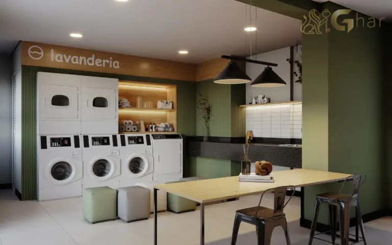 Lavanderia compartilhada no condomínio Soul Miguel Yunes Interlagos