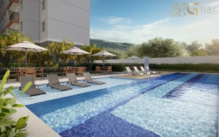 Piscina com deck molhado do condomínio Soul Miguel Yunes Interlagos