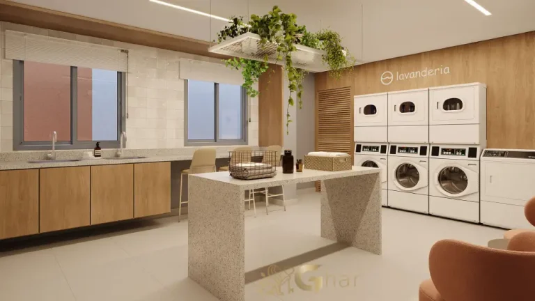 Lavanderia compartilhada do condomínio Supreme Anália Franco
