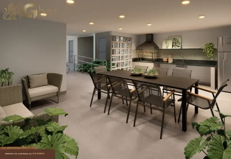 Espaço gourmet do condomínio Supreme Vila Romana equipado para confraternizações