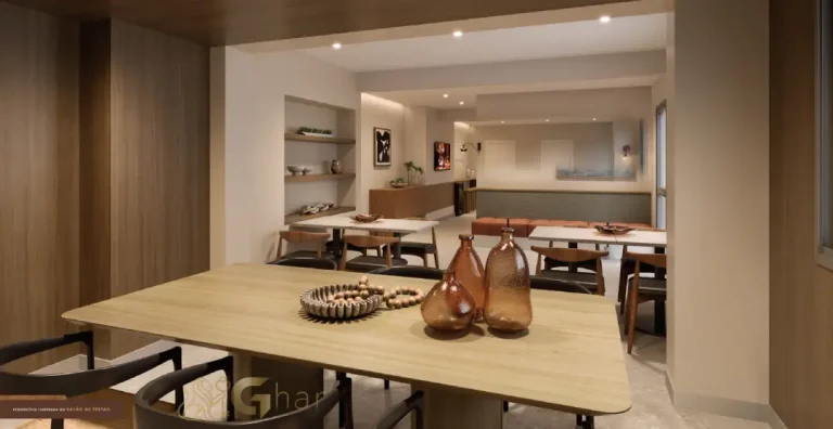 Salão de festas do condomínio Supreme Vila Romana equipado e moderno