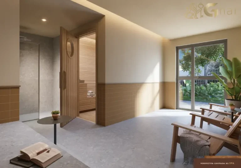 Spa do condomínio Supreme Vila Romana com espaço de relaxamento