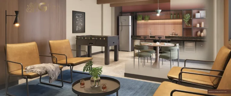 Sports bar do condomínio Supreme Vila Romana com espaço de entretenimento