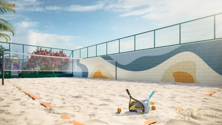 Quadra de beach tennis no The One Chácara Santo Antônio com lazer completo