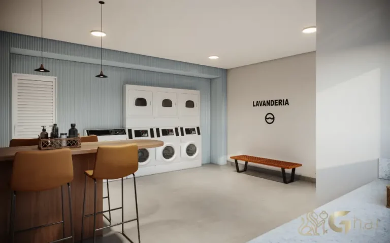 Lavanderia compartilhada no The One Granja Julieta, apartamentos na Chácara Santo Antônio