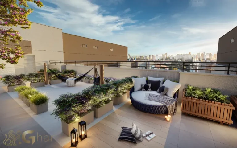 Lounge com redário no The One Granja Julieta, condomínio de apartamentos na Chácara Santo Antônio, Zona Sul de São Paulo