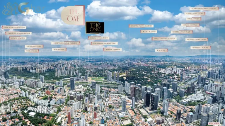 Vista aérea do bairro da Chácara Santo Antônio onde está o The One Granja Julieta