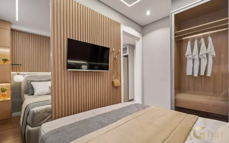 Apartamento decorado quarto de casal do The Place Barra Funda com ambiente aconchegante