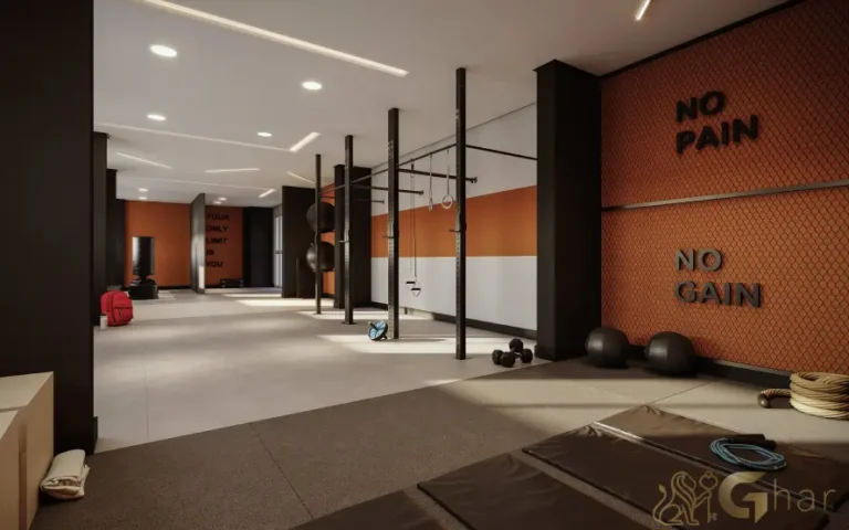 Espaço fitness multifuncional do The Place Barra Funda equipado para treinos e atividades físicas