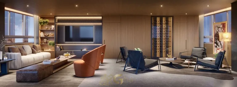 Ambiente de living decorado no apartamento de 252 m² do Tonino Lamborghini Apartments San Paolo