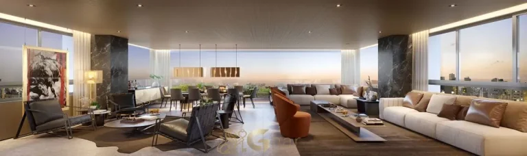 Sala de estar decorada no apartamento de 252 m² do Tonino Lamborghini Apartments San Paolo