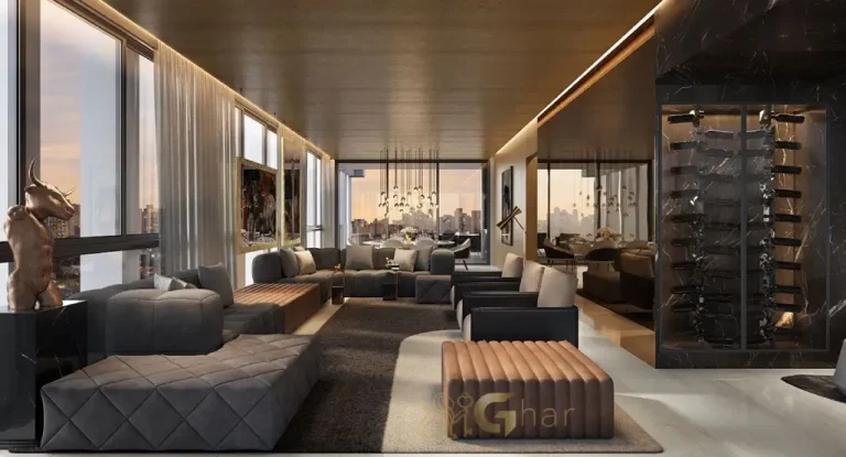 Living decorado da cobertura duplex de 504 m² no Tonino Lamborghini Apartments San Paolo