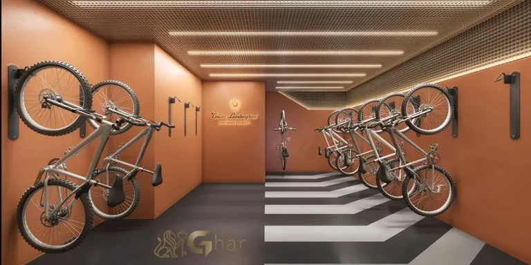 Bicicletário do Tonino Lamborghini Apartments San Paolo com estrutura moderna
