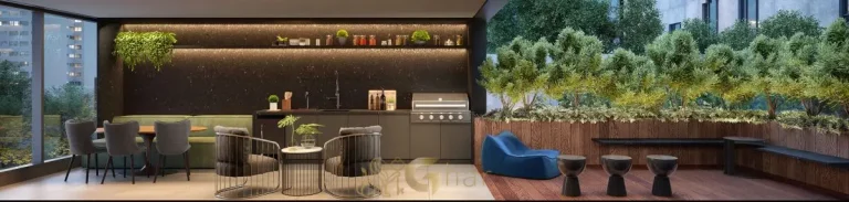 Área de lazer dos studios do Tonino Lamborghini Apartments San Paolo com acesso independente